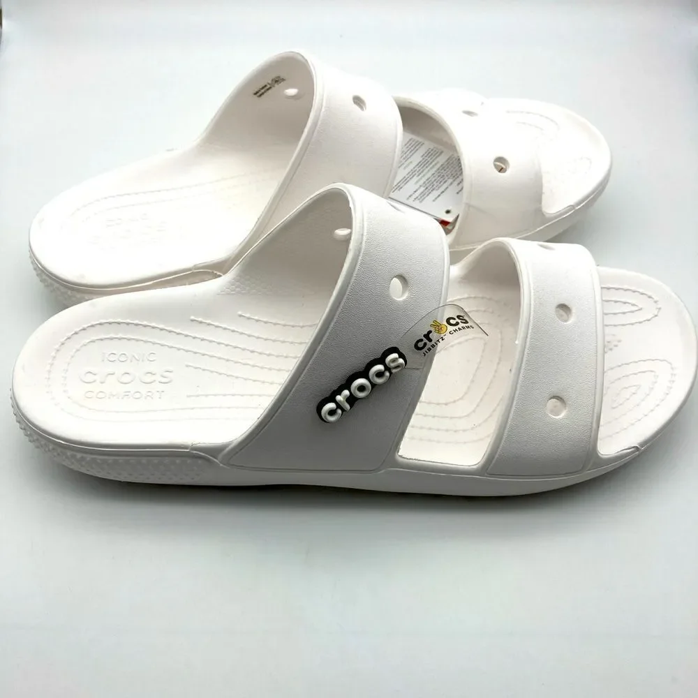 NWT Crocs Classic Unisex White Sandals Size 13/310
